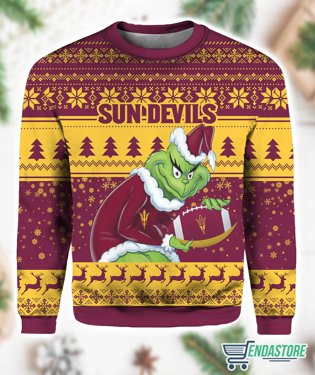 Sun Devils Grnch 3D Ugly Christmas Sweater - Holiday Gift product image
