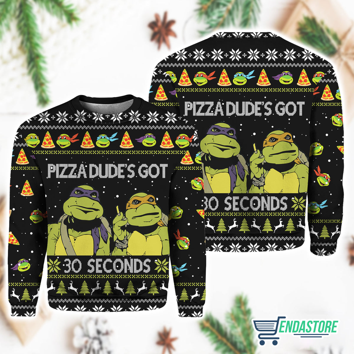 TMNT Pizza Dude’s Got 30 Seconds 3D Christmas Sweatshirt 3D Christmas Sweater - Holiday Gift product image 4