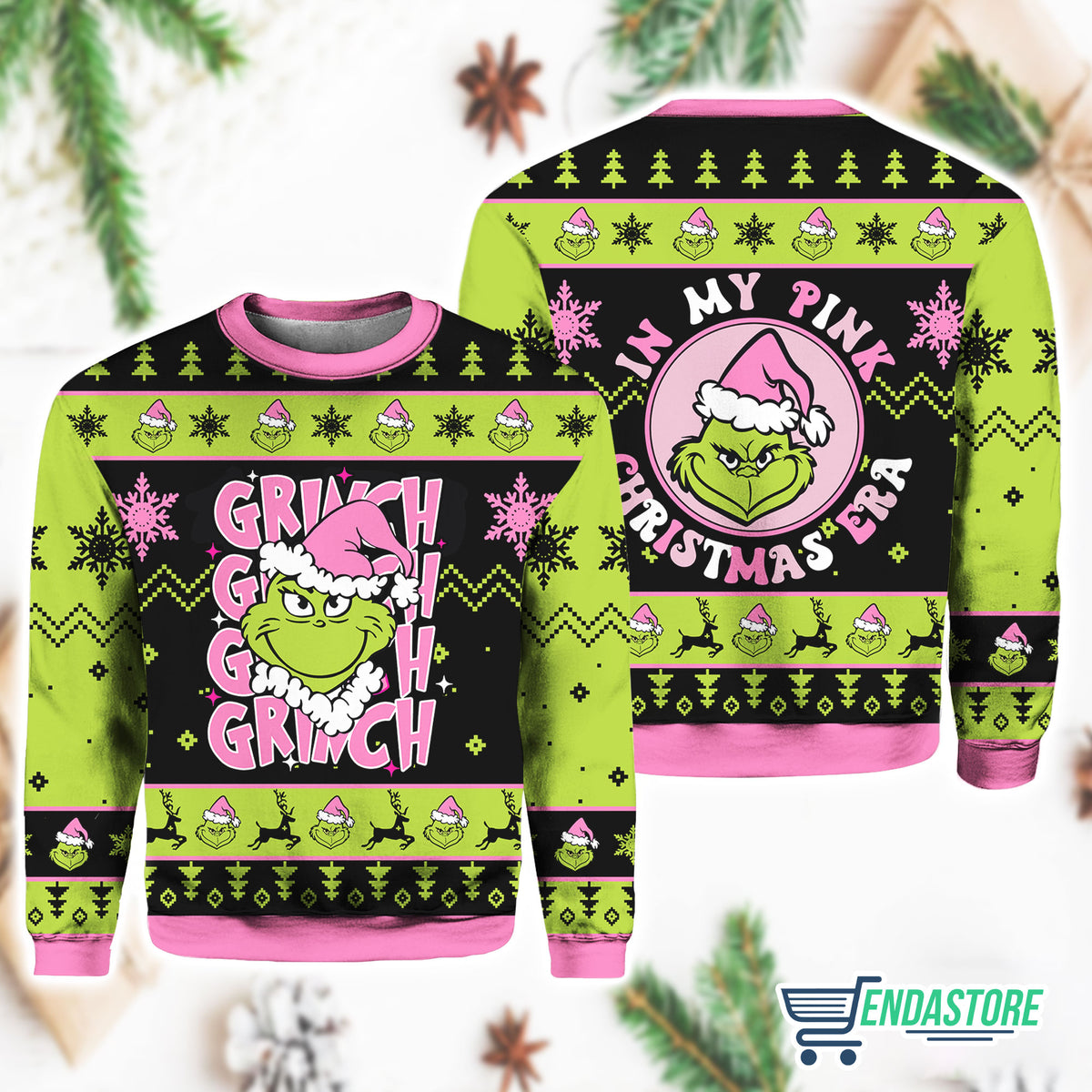 The Grnch In My Pink Christmas Era 3D Ugly Christmas Sweater - Holiday Gift product image 4