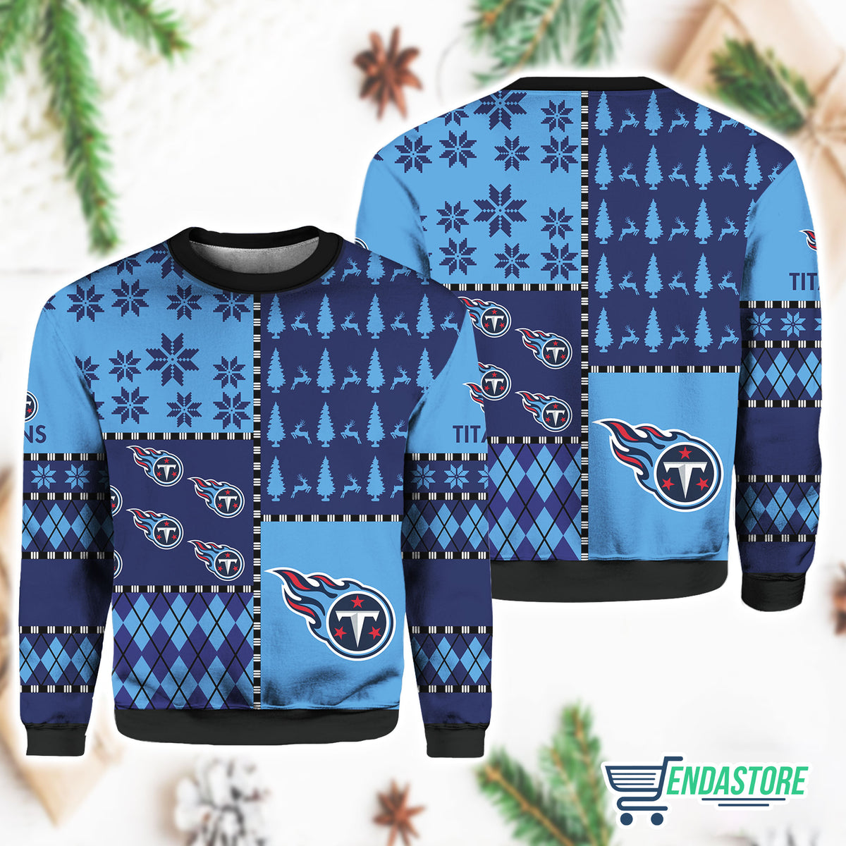 Titan Fans Knitted 3D Ugly Christmas Sweater - Holiday Gift product image 4