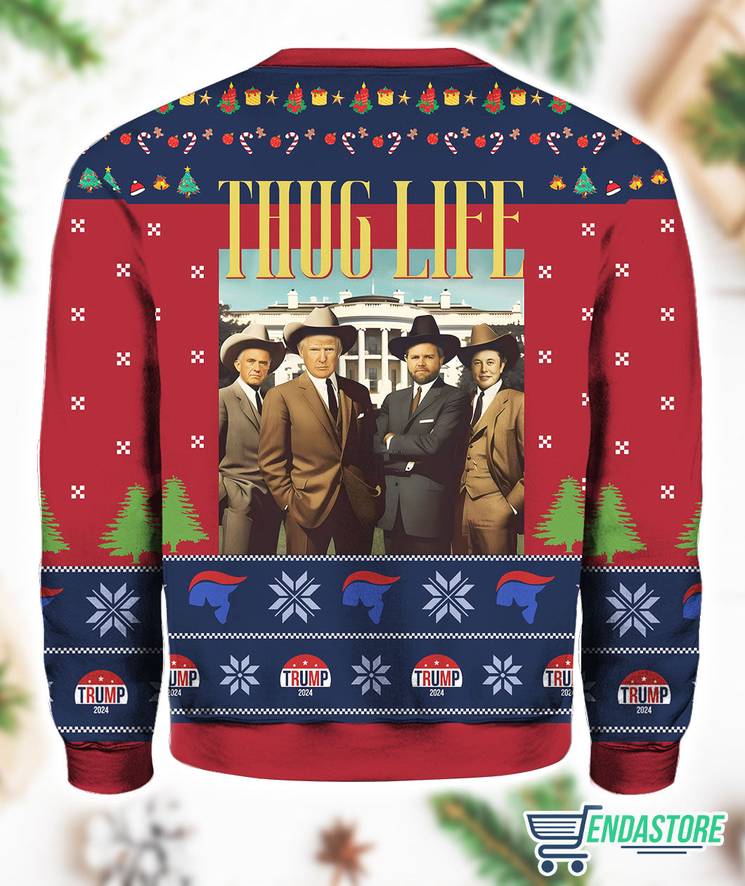 Trump Thug Life Christmas 3D Ugly Christmas Sweater - Holiday Gift product image 2