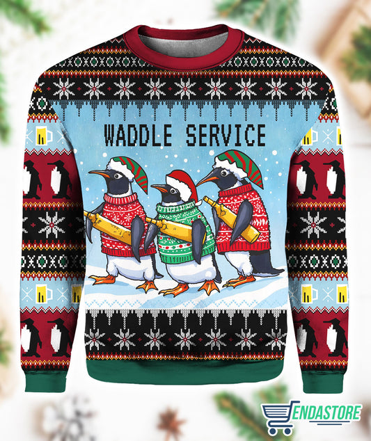 Waddle Service Christmas 3D Ugly Christmas Sweater - Holiday Gift product image 2