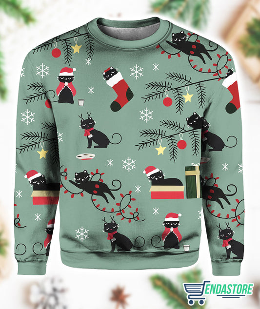 Women’s Christmas Cats Knit Casual 3D Ugly Christmas Sweater - Holiday Gift product image 2