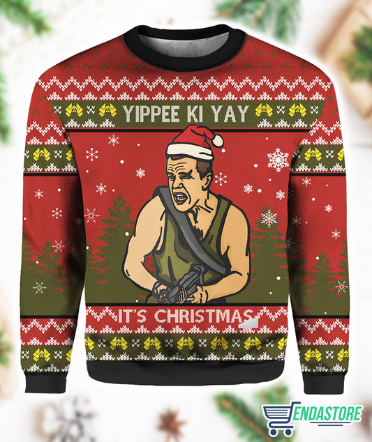 Yippee Ki Yay It’s Christmas Die Hard 3D Ugly Christmas Sweater - Holiday Gift product image 2