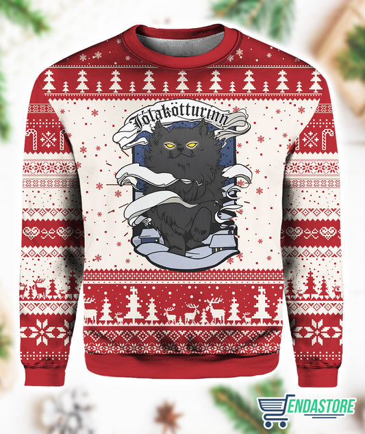 Yule Cat Jolakotturinn 3D Ugly Christmas Sweater - Holiday Gift product image 2