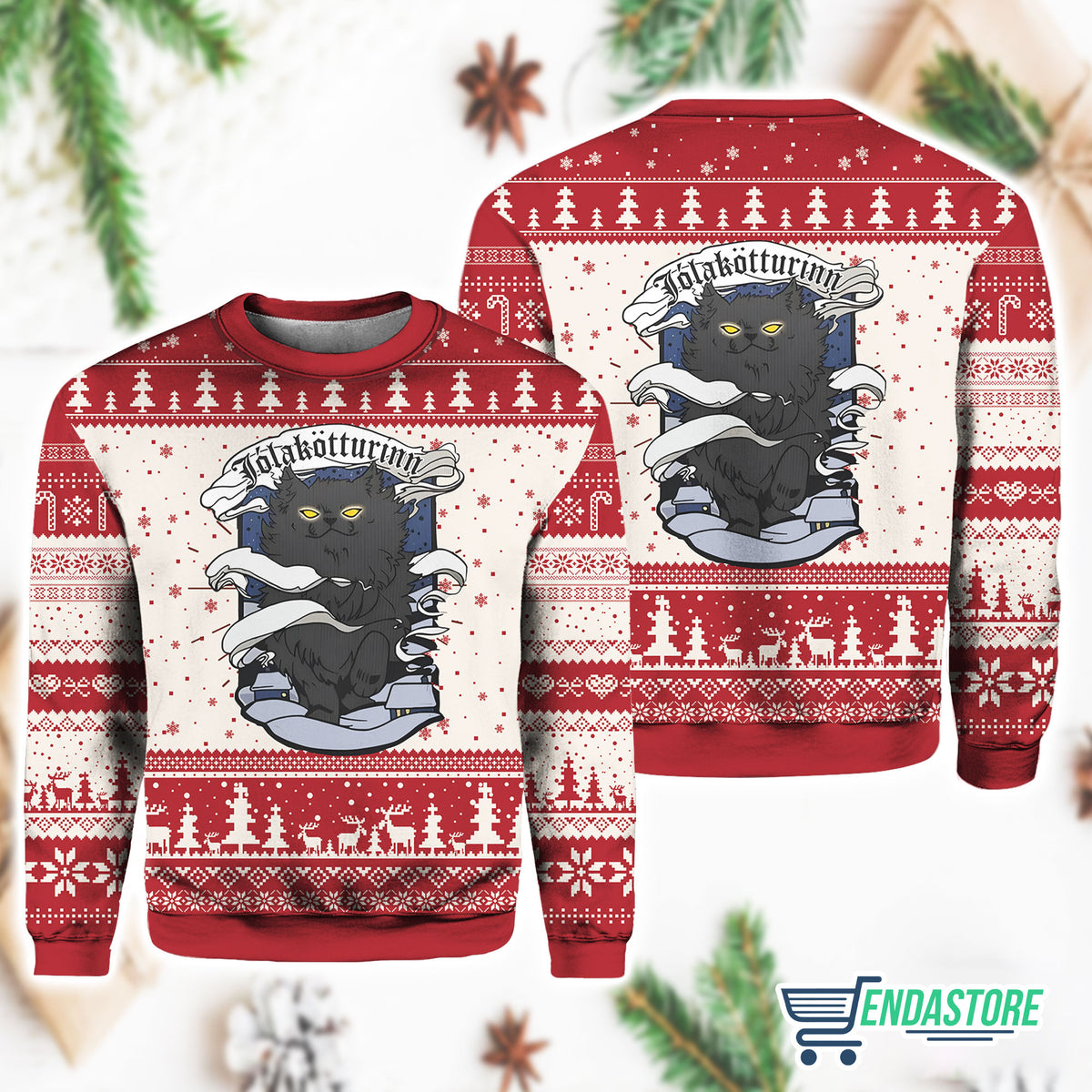 Yule Cat Jolakotturinn 3D Ugly Christmas Sweater - Holiday Gift product image 4