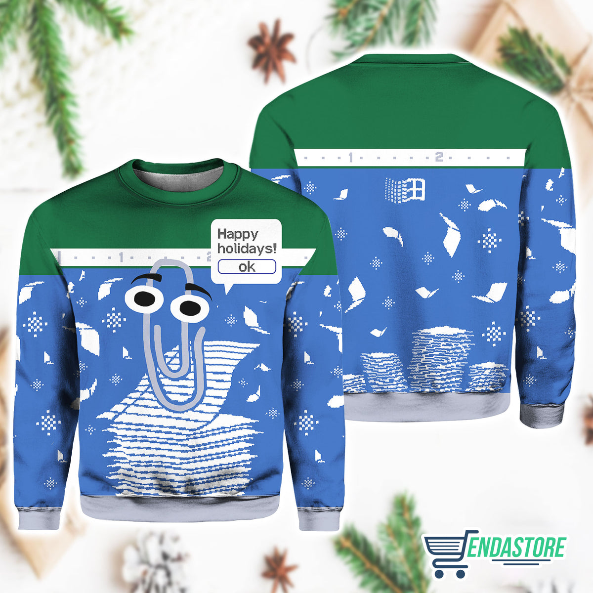 Clippy Is Front And Center On Microsoft Latest 3D Ugly Christmas Sweater - Holiday Gift product image 4
