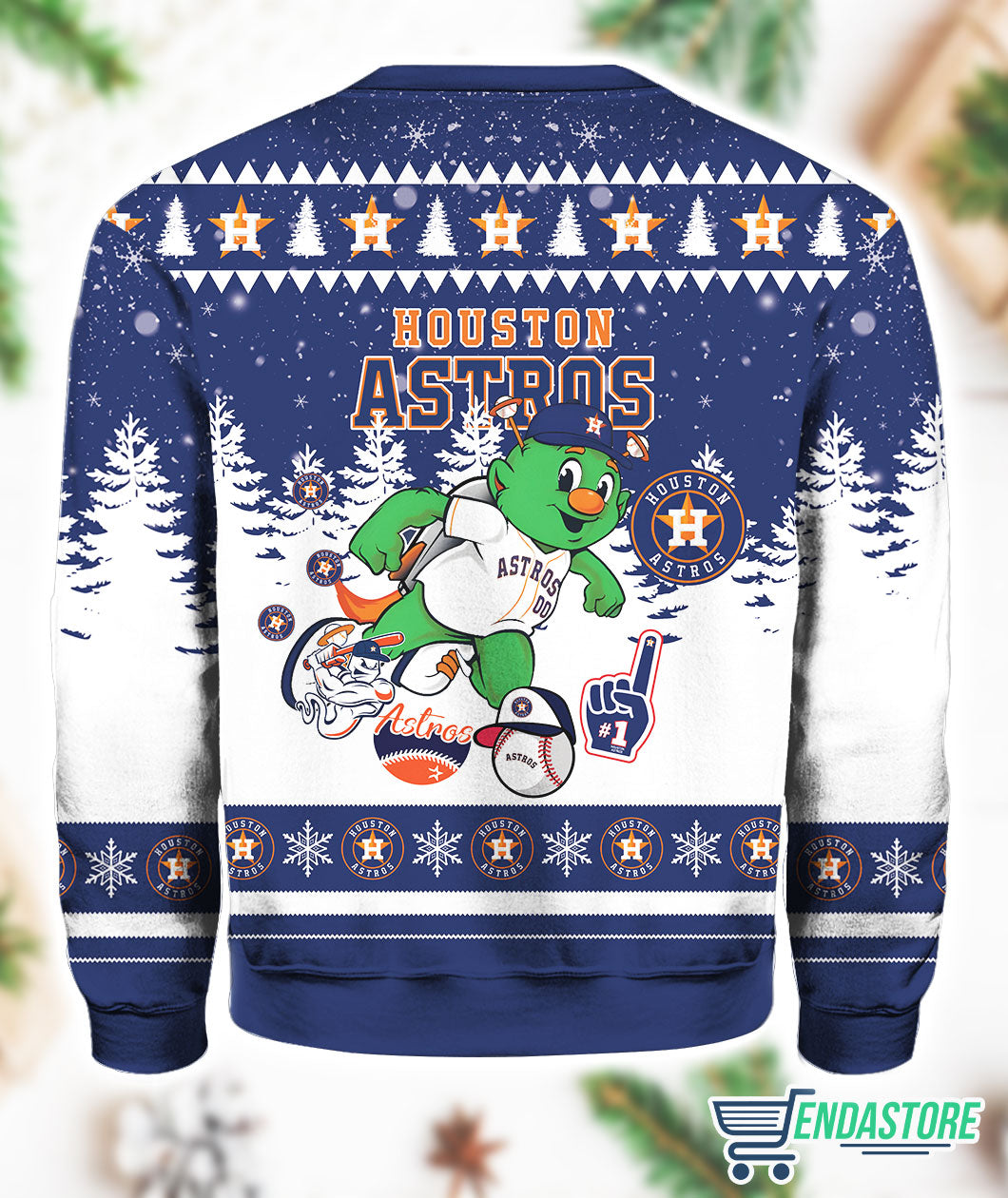 Astros Mascot Orbit 3D Ugly Christmas Sweater - Holiday Gift product image 3