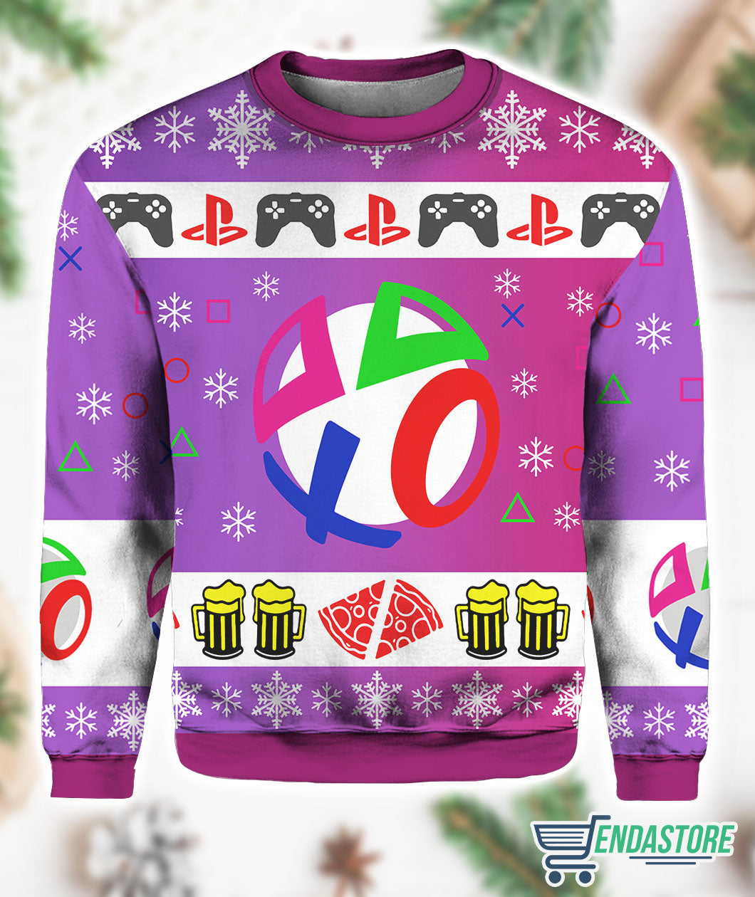 Playstation Neon 3D Ugly Christmas Sweater - Holiday Gift product image 2