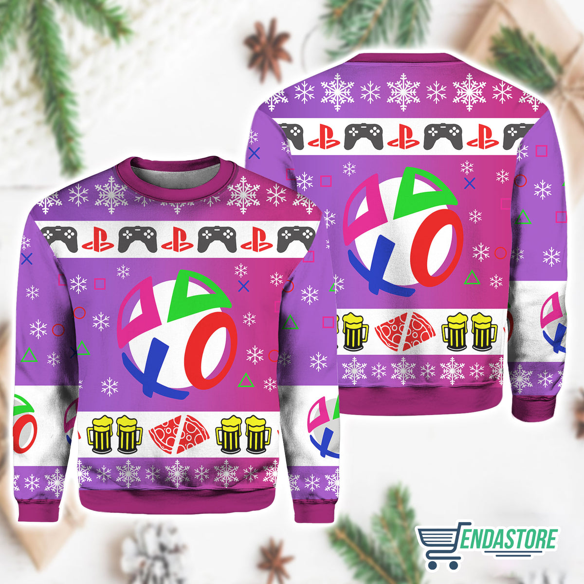 Playstation Neon 3D Ugly Christmas Sweater - Holiday Gift product image 4