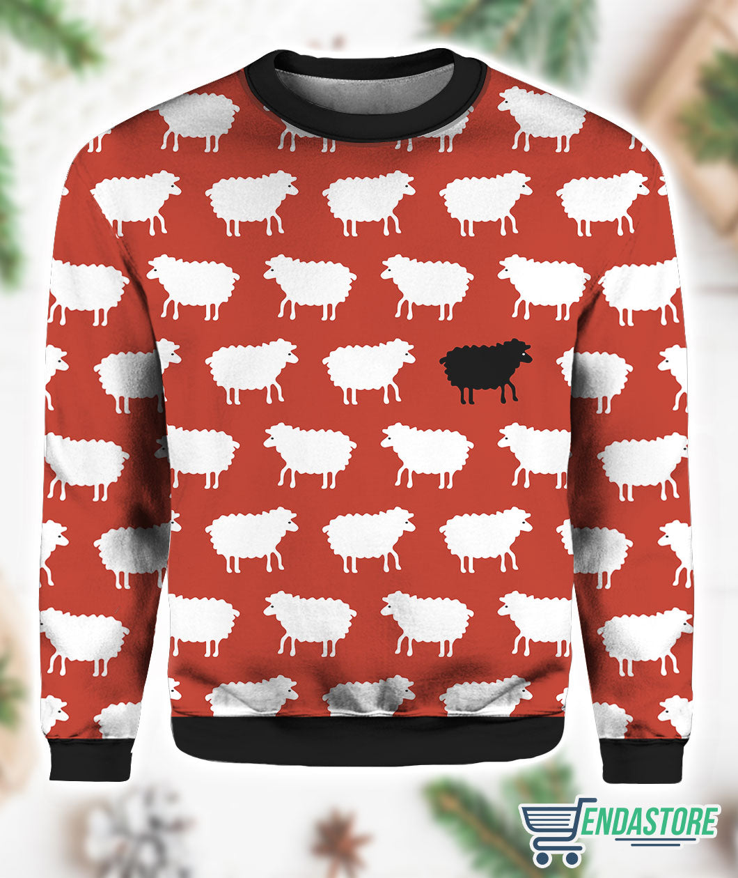 Sheep Black And White 3D Ugly Christmas Sweater - Holiday Gift product image 2
