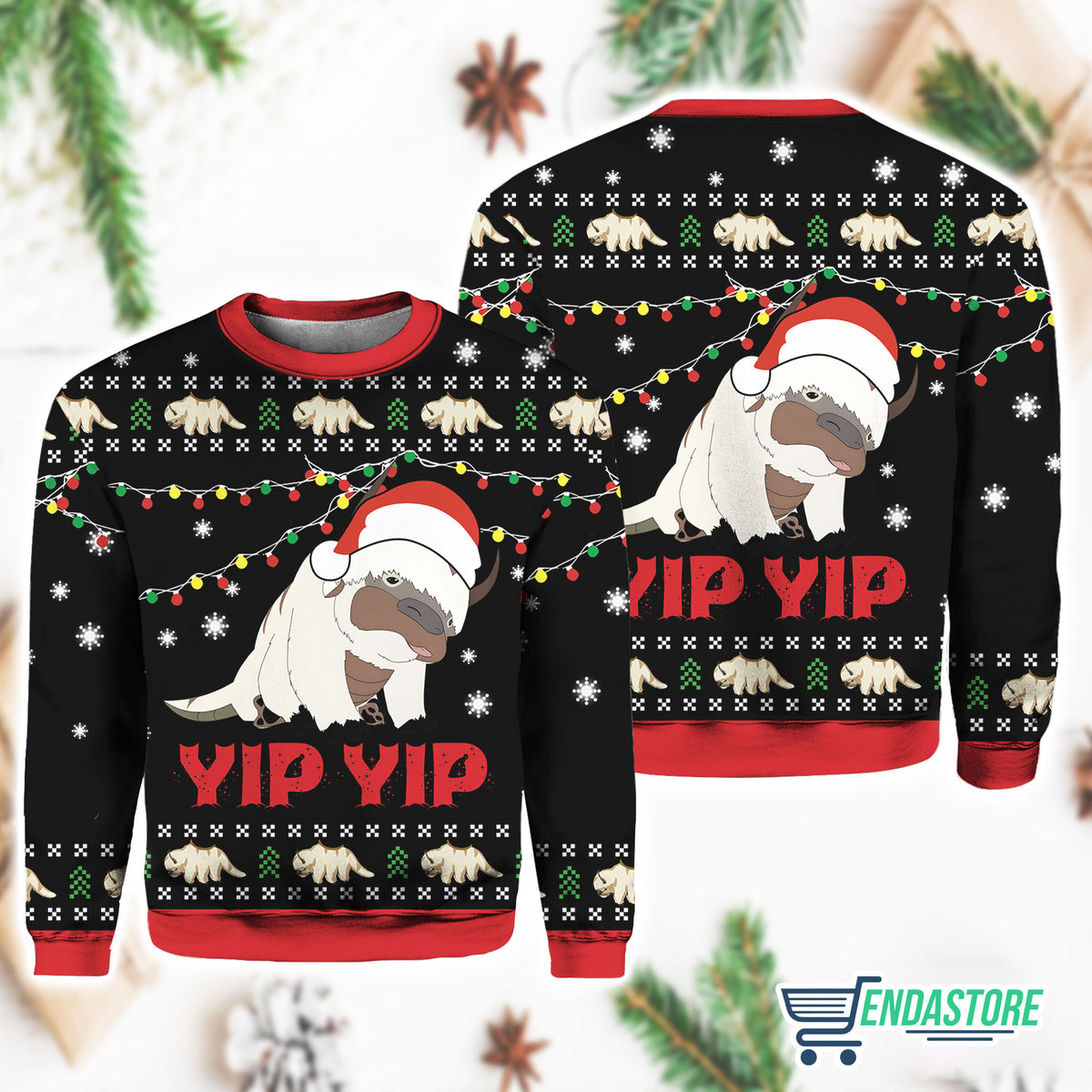 Appa Sky Bison yip yip 3D Ugly Christmas Sweater - Holiday Gift product image 4