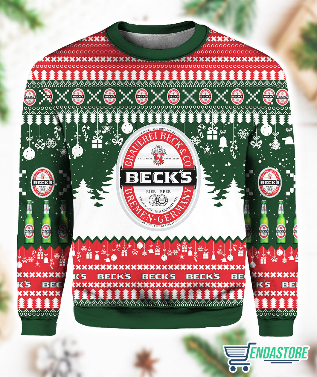 Beck’s German Beer 3D Ugly Christmas Sweater - Holiday Gift product image 2