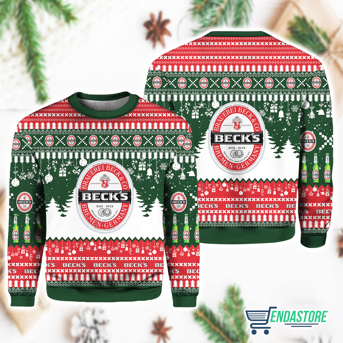 Beck’s German Beer 3D Ugly Christmas Sweater - Holiday Gift product image 4