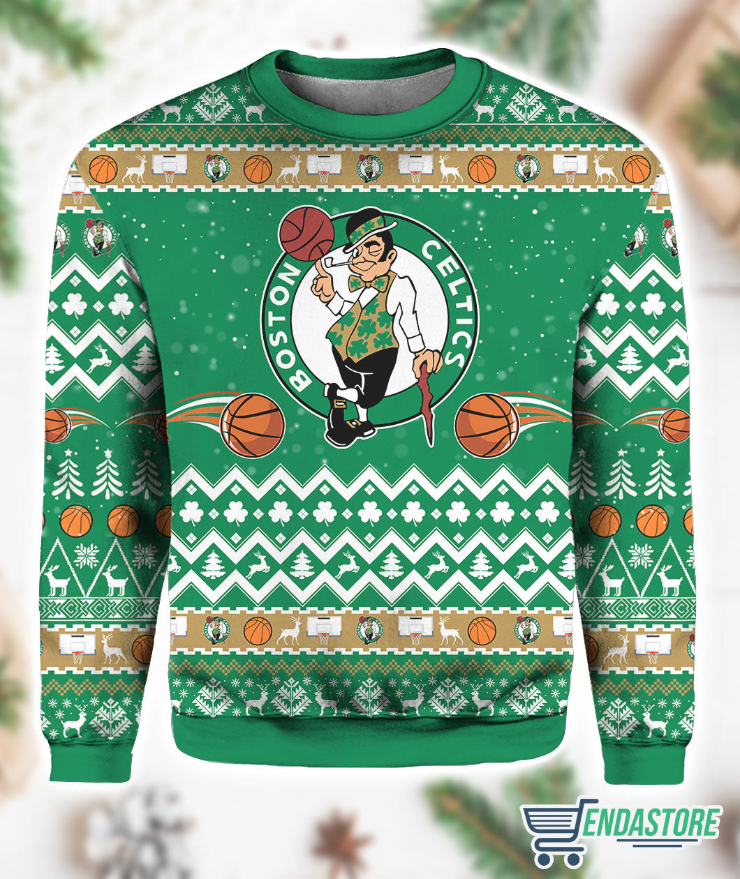 Boston Celtics 3D Ugly Christmas Sweater - Holiday Gift product image