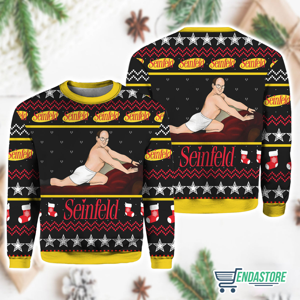 George Costanza Seinfeld 3D Ugly Christmas Sweater - Holiday Gift product image 4