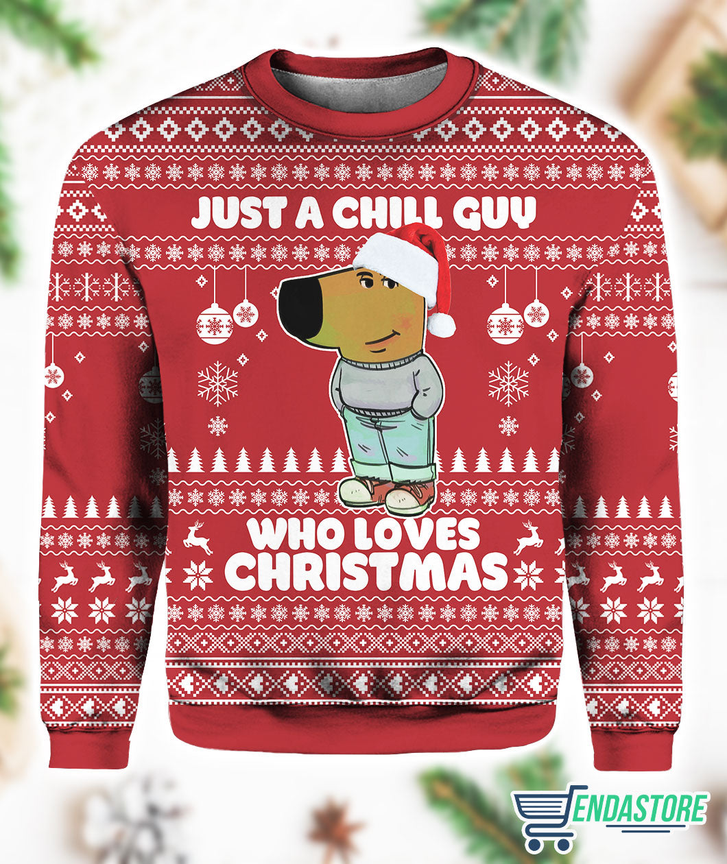 I’m Just A Chill Guy Meme Who Loves 3D Ugly Christmas Sweater - Holiday Gift product image 2
