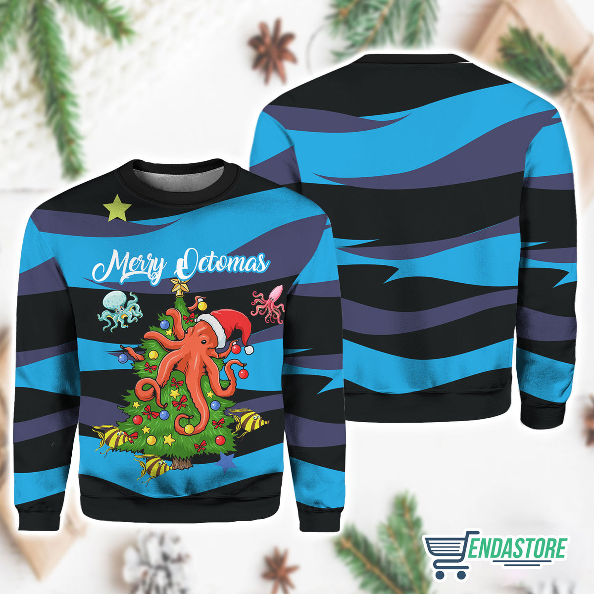 Octopus Merry Octomas 3D Ugly Christmas Sweater - Holiday Gift product image 4