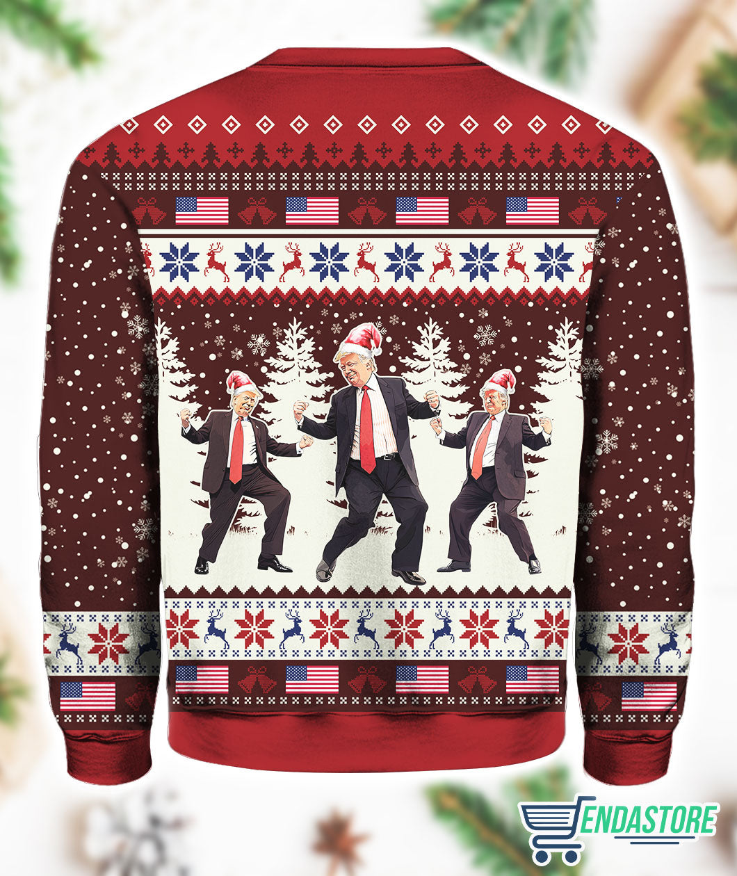 RED Trump Dancing Merry Christmas Ya Filthy Democrats 3D Ugly Christmas Sweater - Holiday Gift product image 3