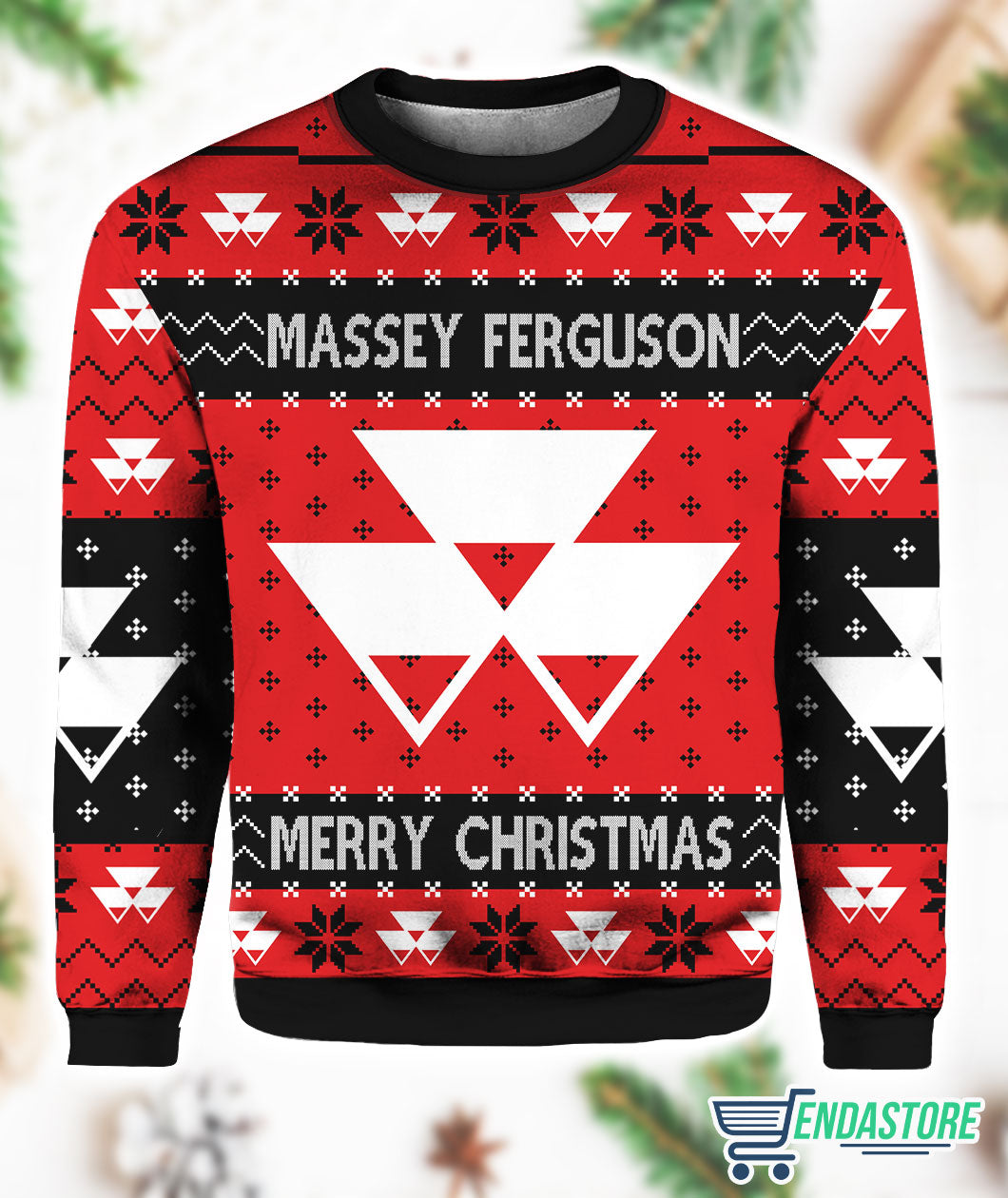 Tractor Massey 3D Ugly Christmas Sweater - Holiday Gift product image 2