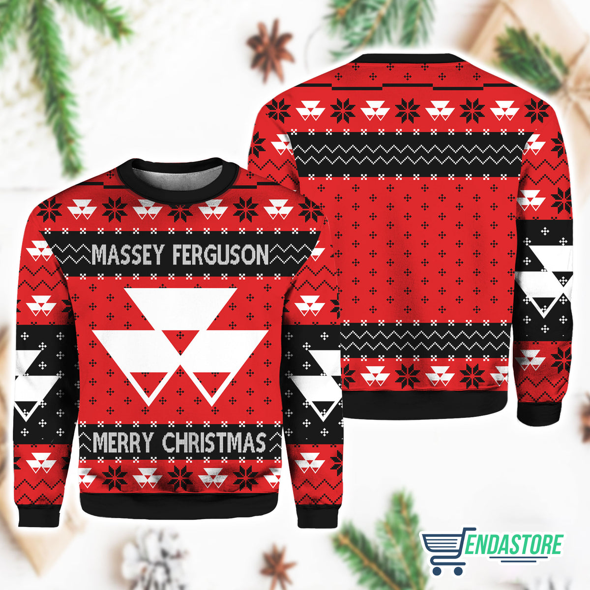 Tractor Massey 3D Ugly Christmas Sweater - Holiday Gift product image 4