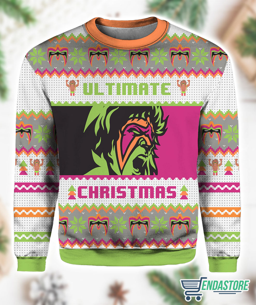 Ultimate Warrior Christmas Pro Wrestling 3D Ugly Christmas Sweater - Holiday Gift product image
