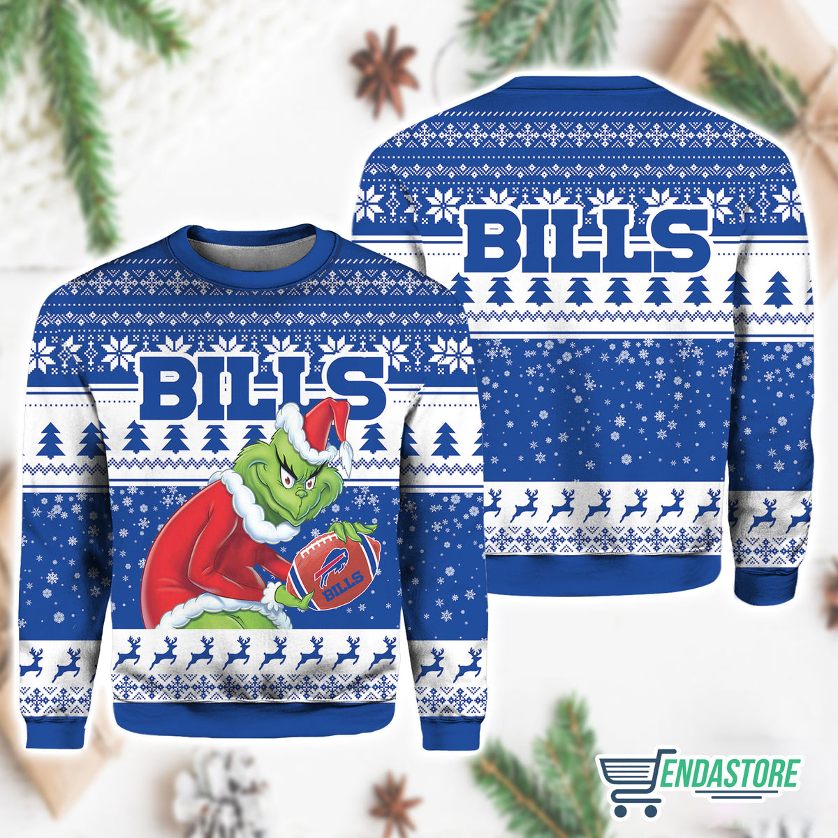 Bills Grnch Christmas Ugly Sweatshirt 3D Ugly Christmas Sweater - Holiday Gift product image 3