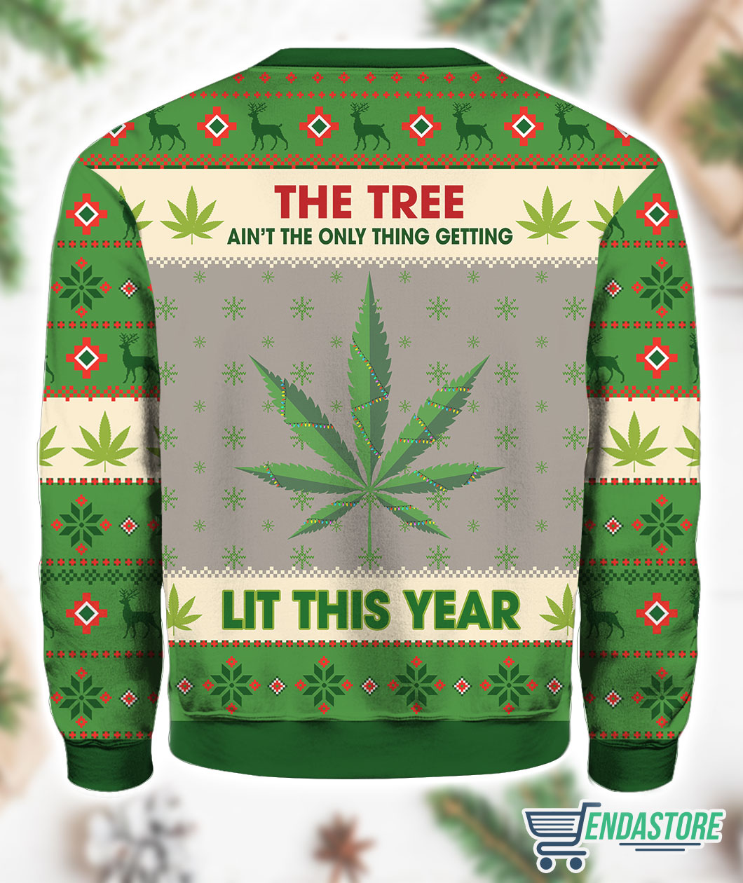 Hobby Lit This Year Weed 3D Ugly Christmas Sweater - Holiday Gift product image 2