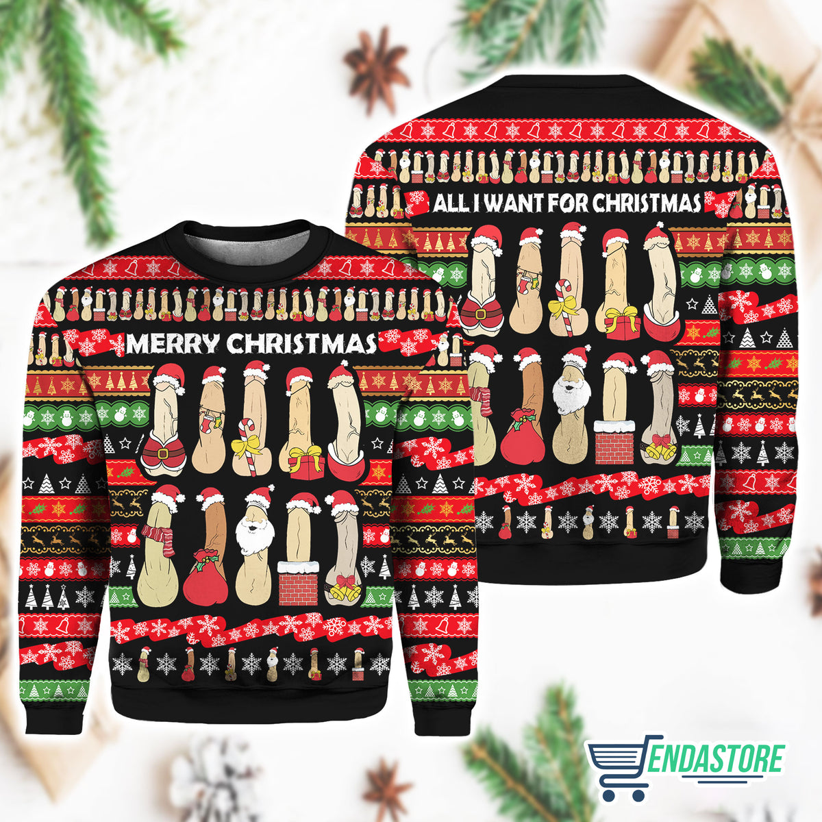 Merry Christmas Penis 3D Ugly Christmas Sweater - Holiday Gift product image