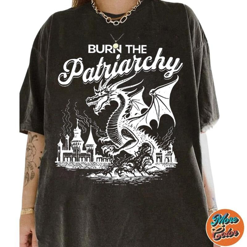 Burn Patriarchy Feminist Cotton Crew Neck Size S 3XL - Adult & Kids T-Shirts, Sweatshirts & Hoodies apparel design preview 1