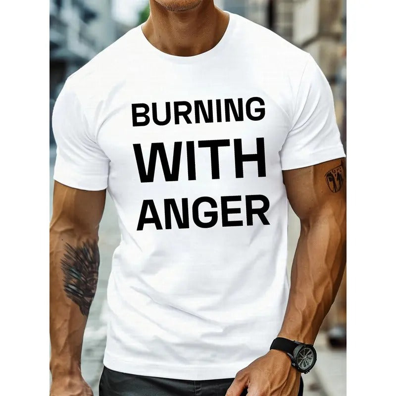 Burning Anger" Casual Crew Neck Short Sleeve - Adult & Kids T-Shirts, Sweatshirts & Hoodies apparel design preview 1