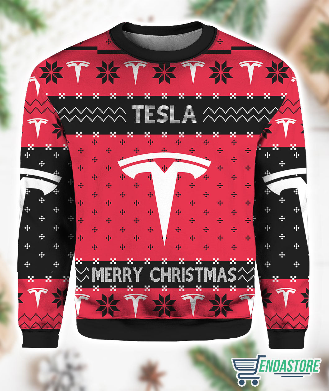 Tesla Motors 3D Ugly Christmas Sweater - Holiday Gift product image
