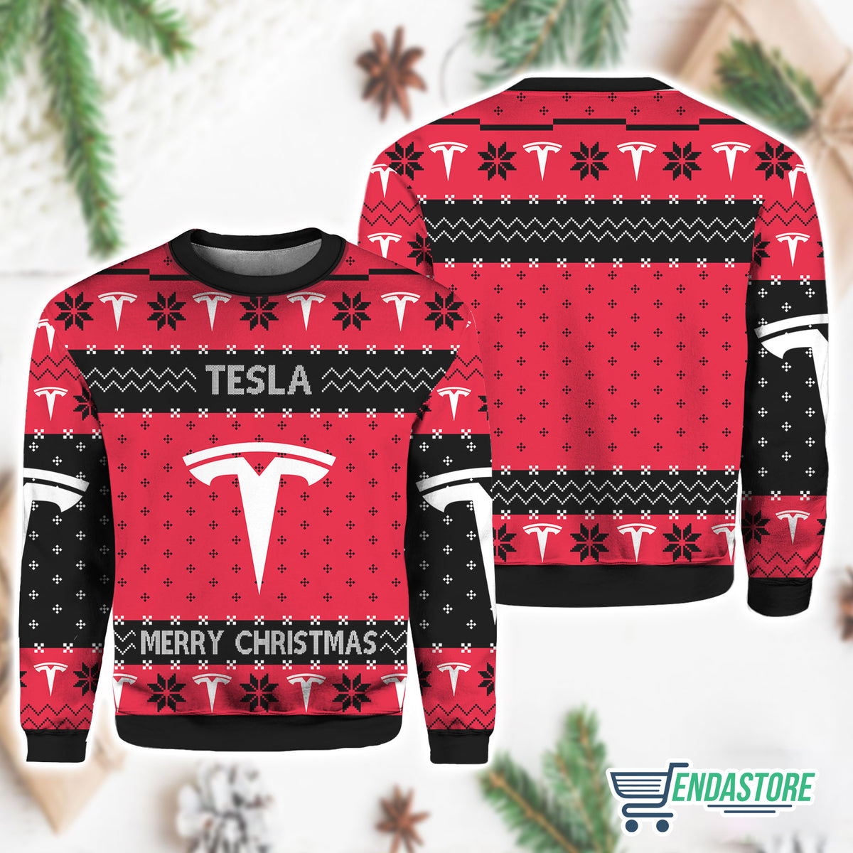 Tesla Motors 3D Ugly Christmas Sweater - Holiday Gift product image 3