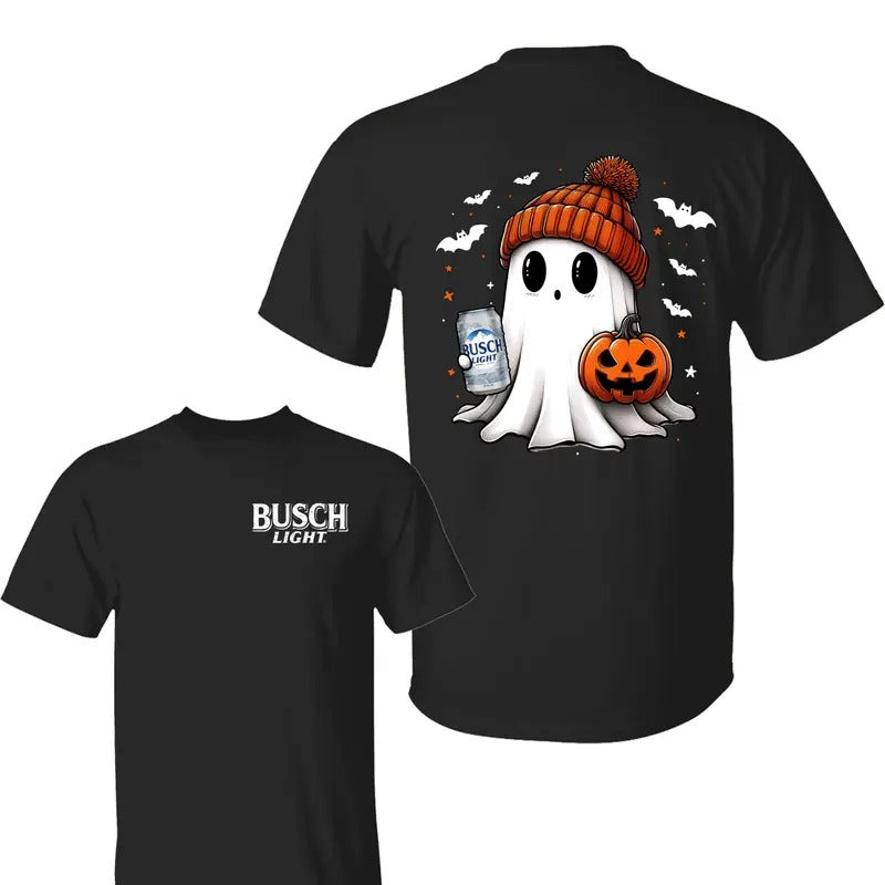 Busch Light Ghost Pumpkin Halloween Funny Spooky - Adult & Kids T-Shirts, Sweatshirts & Hoodies apparel design preview 1
