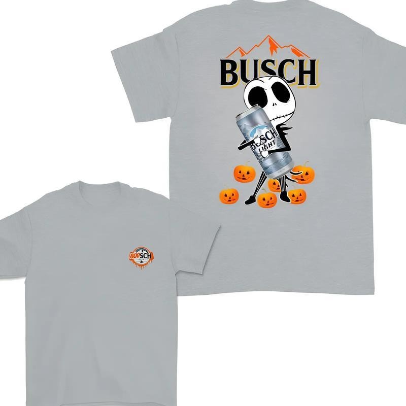 Busch Light Halloween Jack Hug Skellington Hallooween - Adult & Kids T-Shirts, Sweatshirts & Hoodies apparel design preview 1