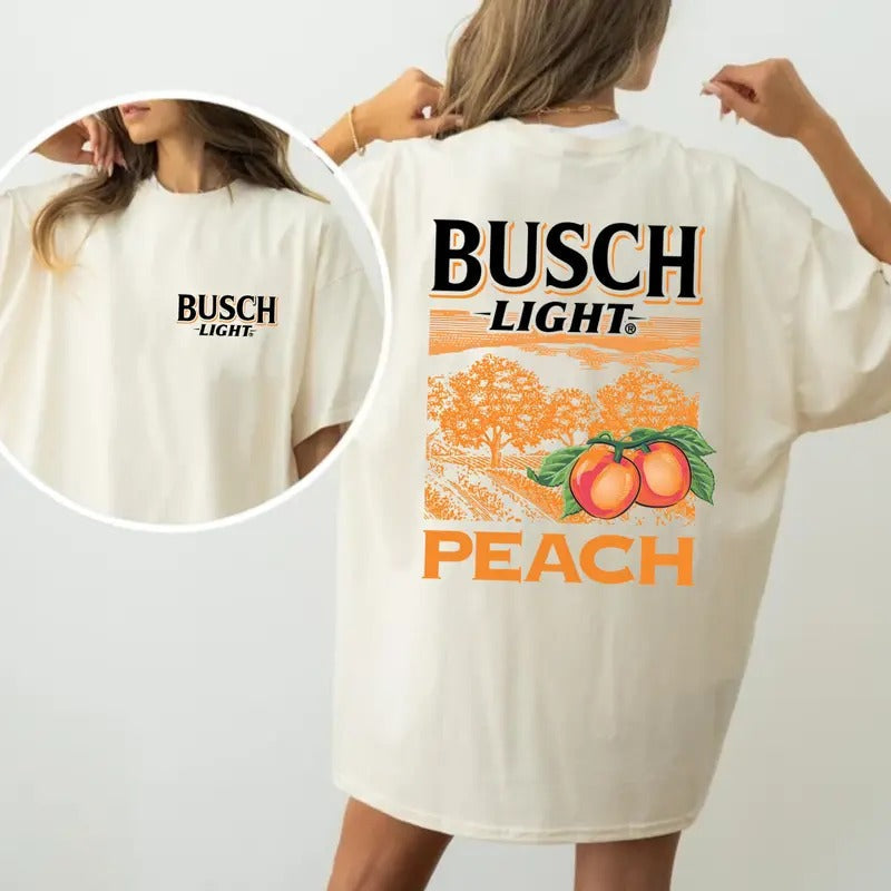 Busch Light Peach Scenic Double Sided Vintage Her Him - Adult & Kids T-Shirts, Sweatshirts & Hoodies apparel design preview 1