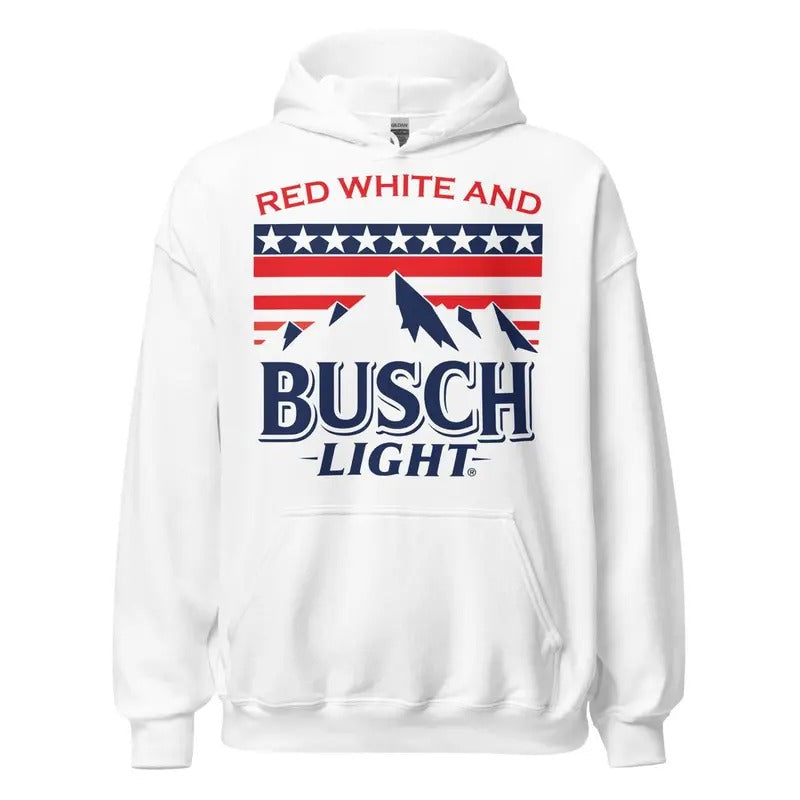 Busch Red White Light Hot Tikotk 2024 - Adult & Kids T-Shirts, Sweatshirts & Hoodies apparel design preview 1