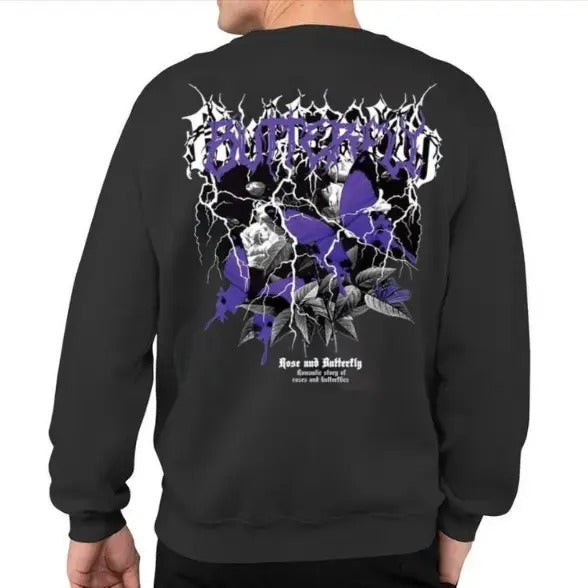 Butterfly Printed Y2k Floral Print - Adult & Kids T-Shirts, Sweatshirts & Hoodies apparel design preview 1