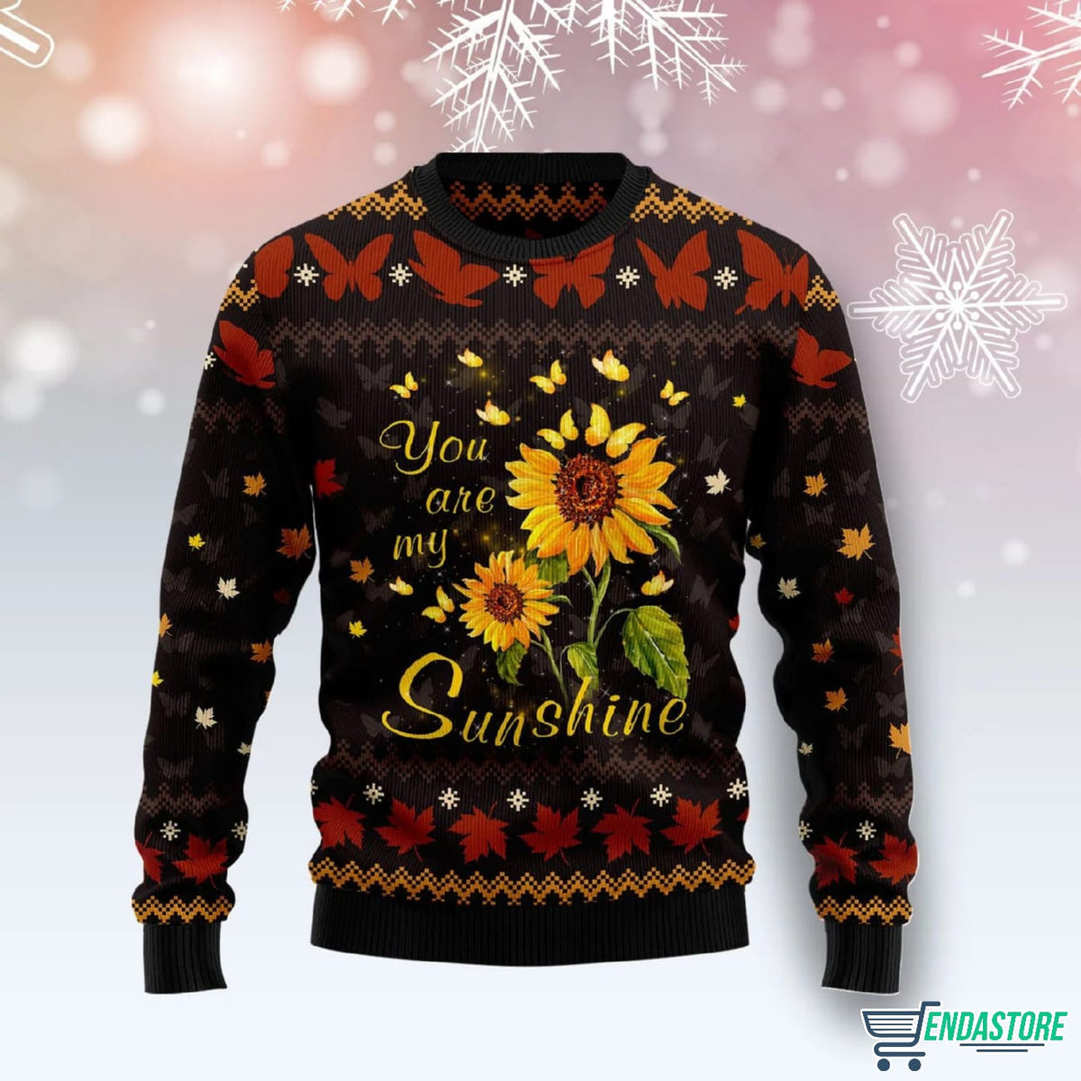 Butterfly Sunshine 3D Ugly Christmas Sweater - Holiday Gift product image