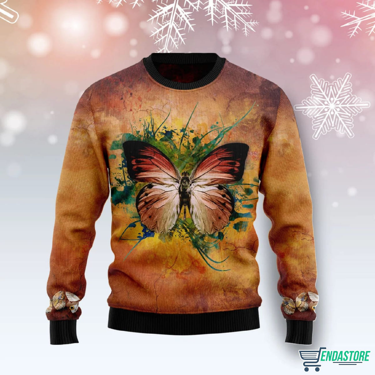 Butterfly Vintage 3D Ugly Christmas Sweater - Holiday Gift product image