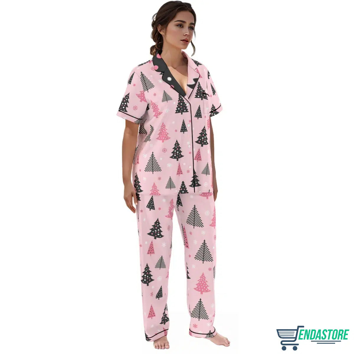 Buttery Soft Pink Christmas Tree Pajama Set 3D Christmas Sweater - Holiday Gift product image 4