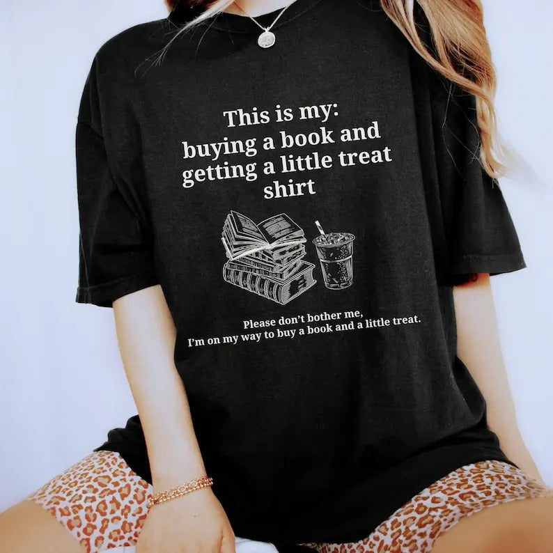 Buying Book Getting Little Treat Bookish Retro Lover - Adult & Kids T-Shirts, Sweatshirts & Hoodies apparel design preview 1