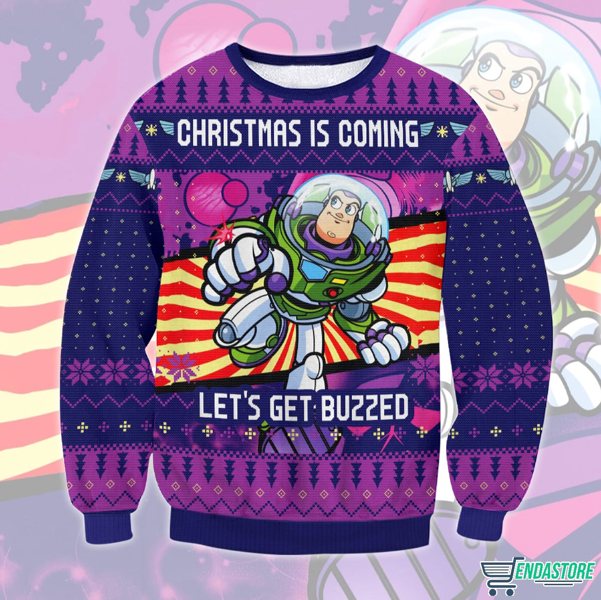 Buzz Pixar Christmas is Coming Let’s Get Buzzed 3D Christmas Sweater - Holiday Gift product image