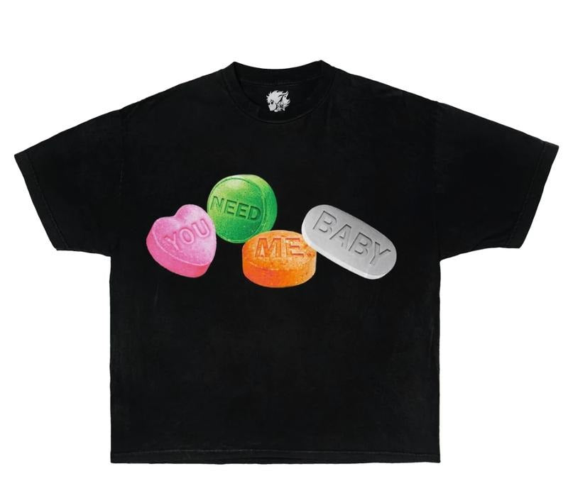 CANDY Dyed Boxy Ultra Cotton Streetwear Y2K Grillz - Adult & Kids T-Shirts, Sweatshirts & Hoodies apparel design preview 1