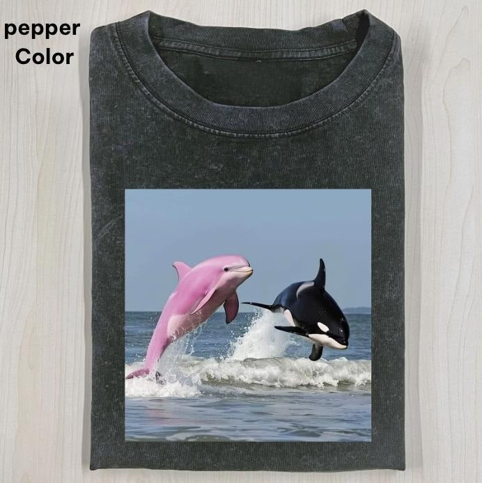 CUTE DOLPHINS Delphinidae Funny Movie Menswear - Adult & Kids T-Shirts, Sweatshirts & Hoodies apparel design preview 1