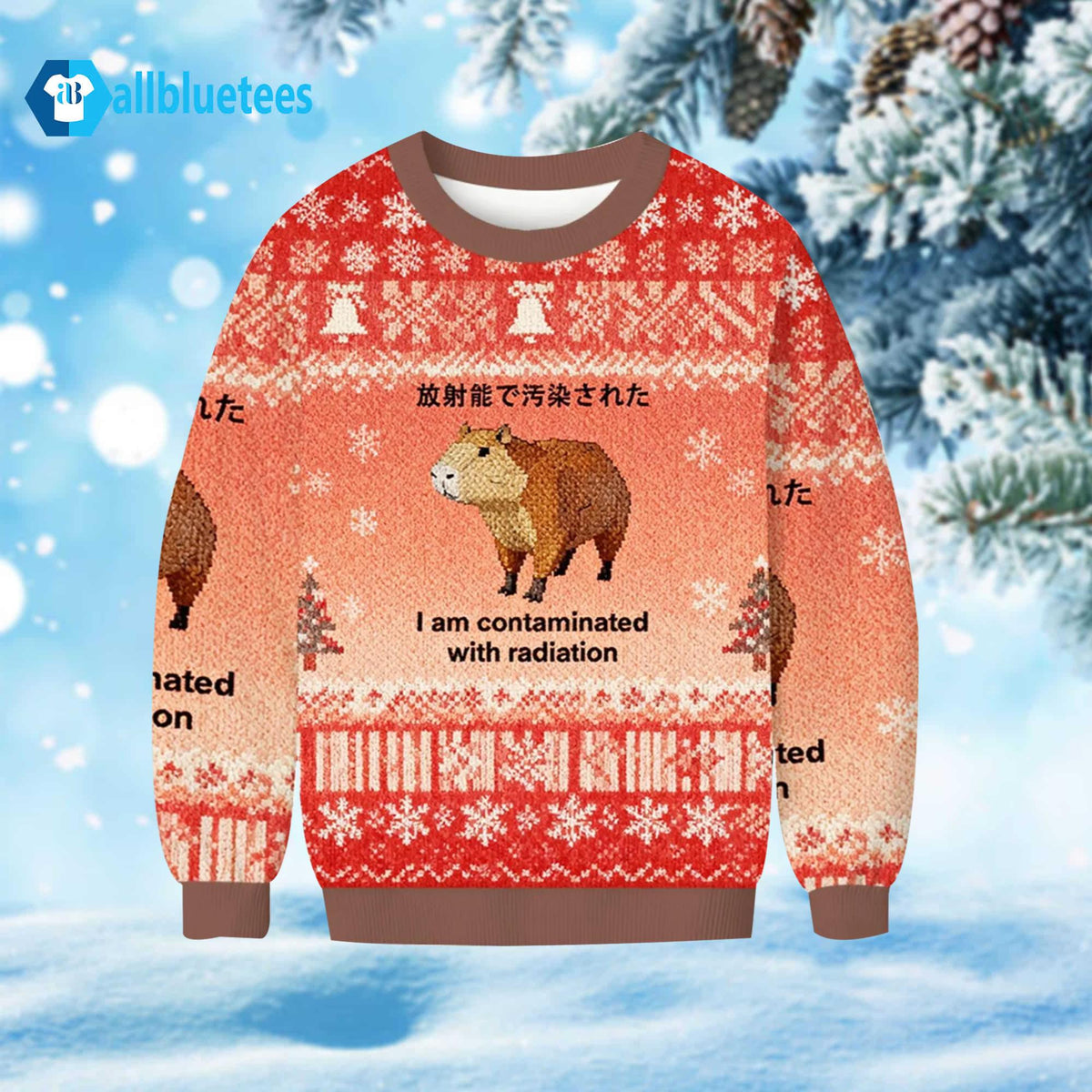 Capybara I Am Contaminated With Radiation Ugly Christmas Sweater - Holiday Gift product image
