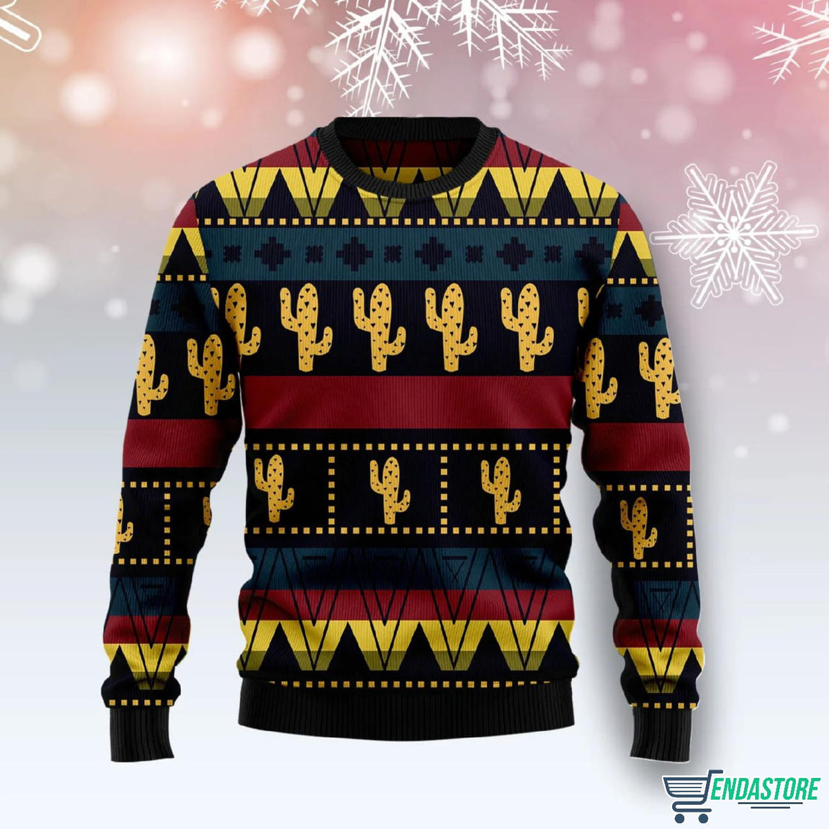 Cactus Group Pattern 3D Ugly Christmas Sweater - Holiday Gift product image