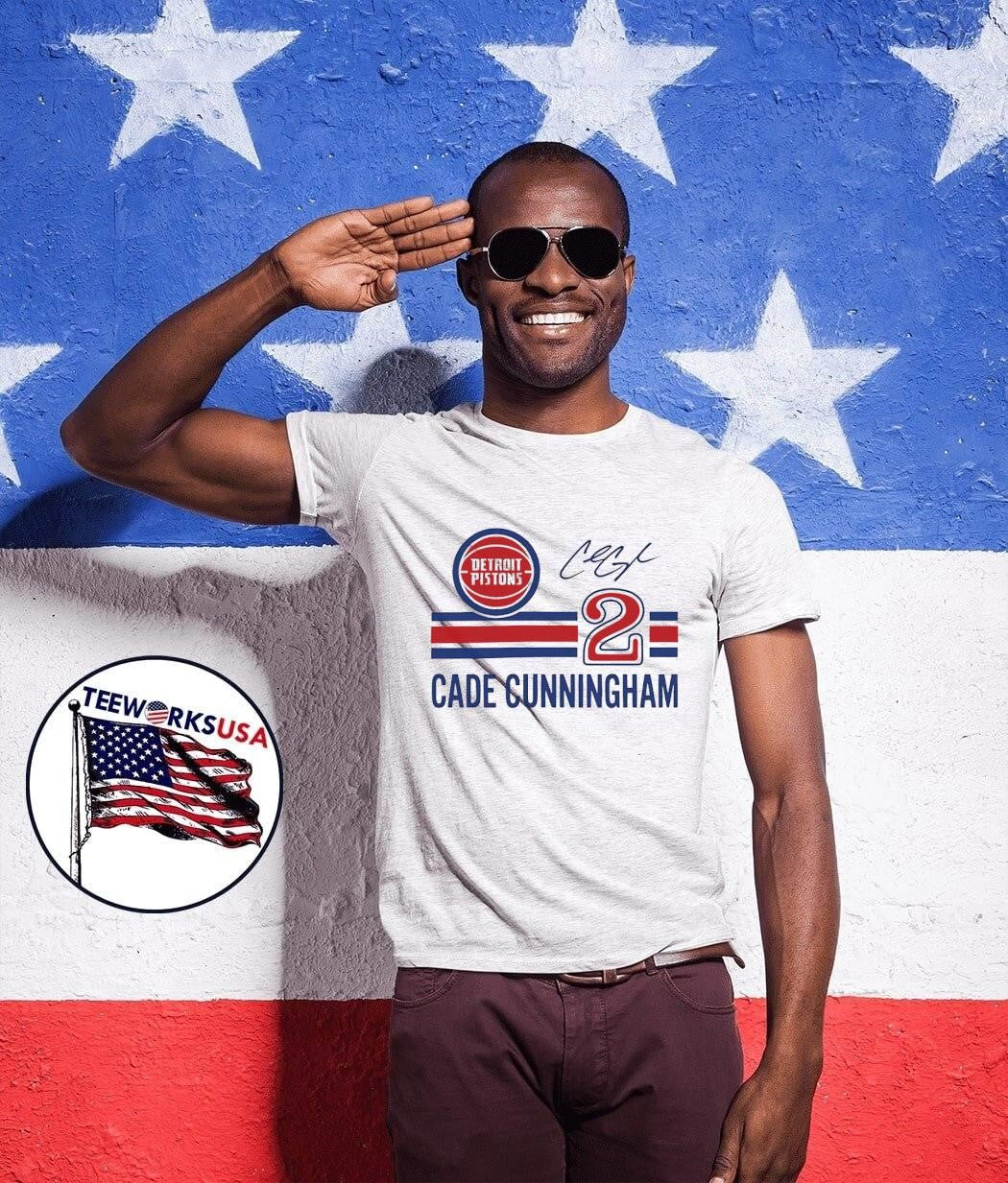 Cade Cunningham Signature Detroit Pistons 2 Logo - Adult & Kids T-Shirts, Sweatshirts & Hoodies apparel design preview 1