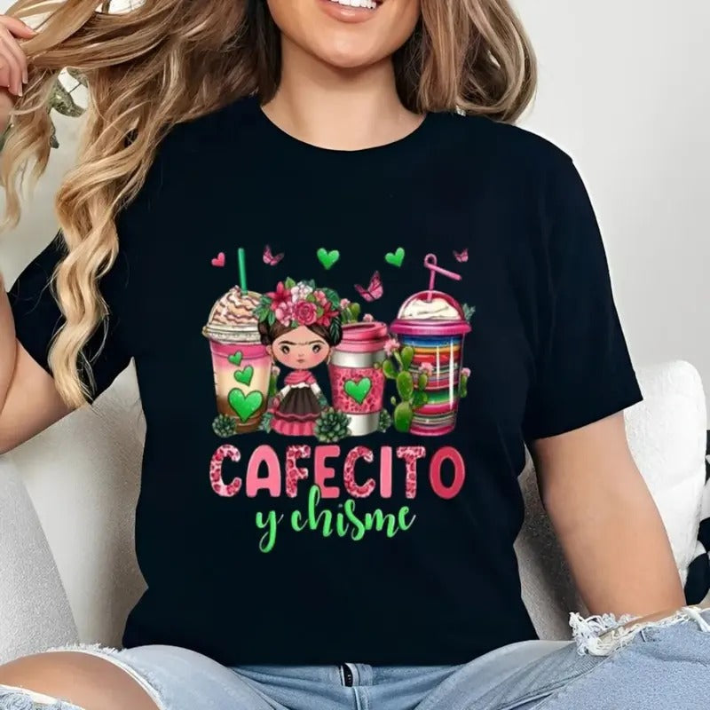 Cafecito Y Chisme Coffee Cups Mexico Mexican Day - Adult & Kids T-Shirts, Sweatshirts & Hoodies apparel design preview 1