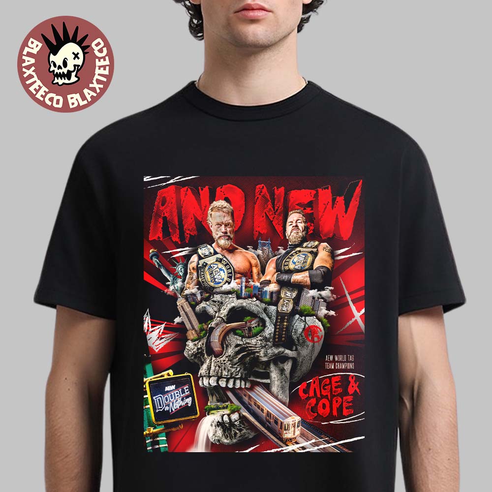 Cage And Cope NEW AEW World Tag Team Champions 2026 - Adult & Kids T-Shirts, Sweatshirts & Hoodies apparel design preview 1